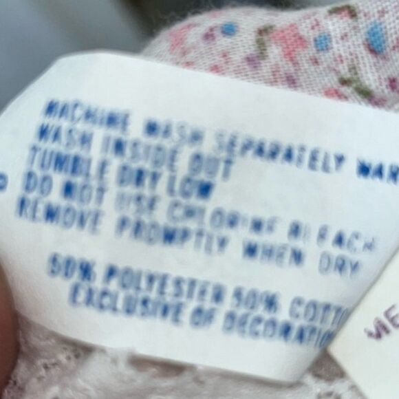 SWEET Vintage Kittens by Katz Pink Floral Cottagecore Nightgown Made in USA NEW - Picture 10 of 11